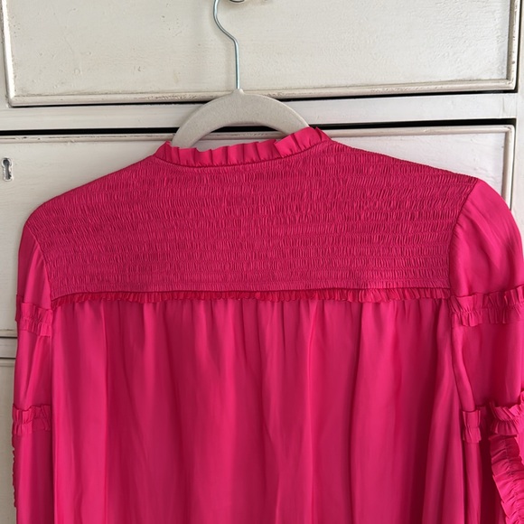 White House Black Market Tie-Neck Ruffle-Sleeve Blouse size M - Picture 5 of 7